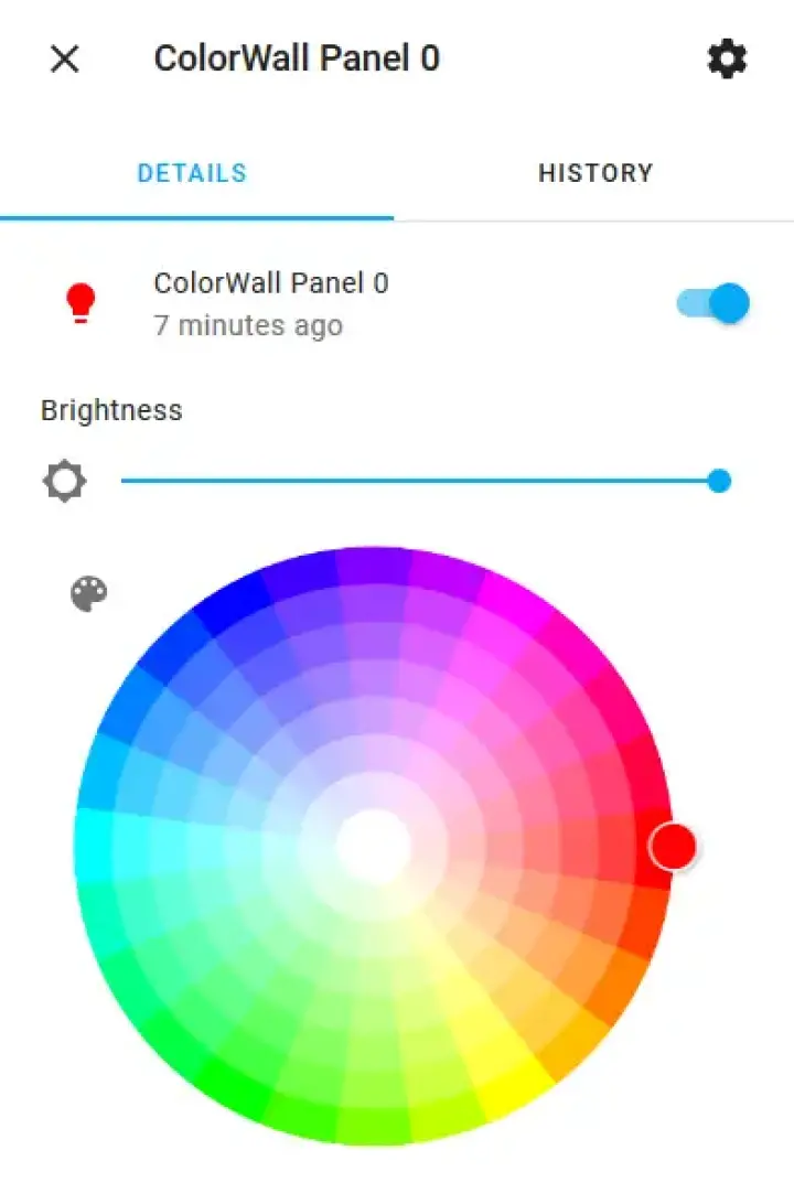 The UI for controlling individual panels