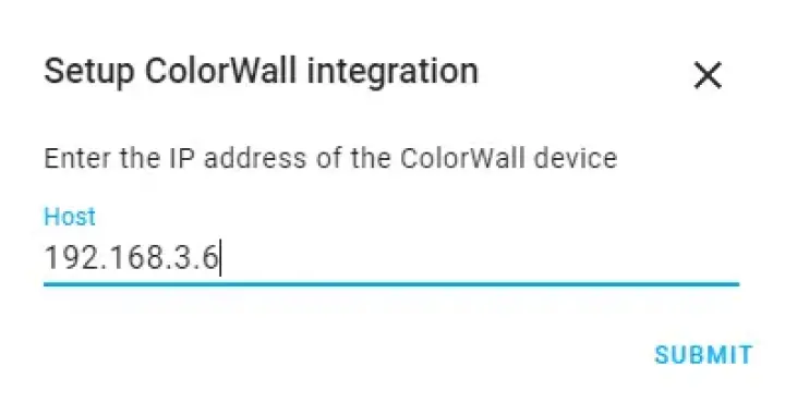 The Enter IP configuration prompt in Home Assistant