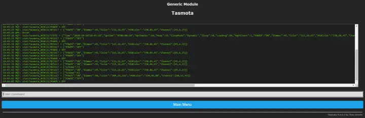 The Tasmota web console