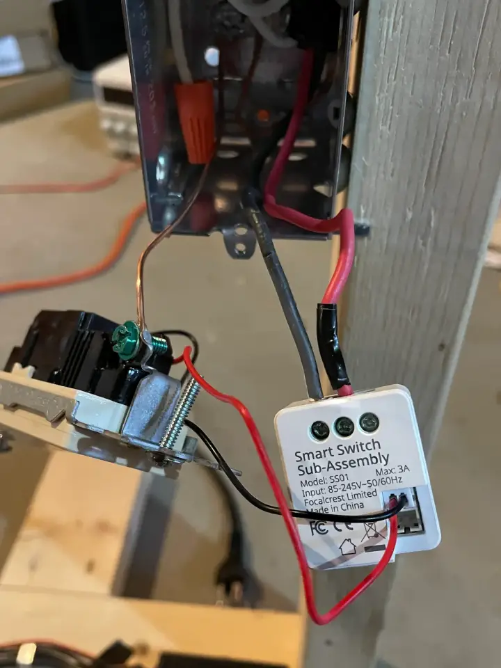 The Evvr Switch Module connected to a switch